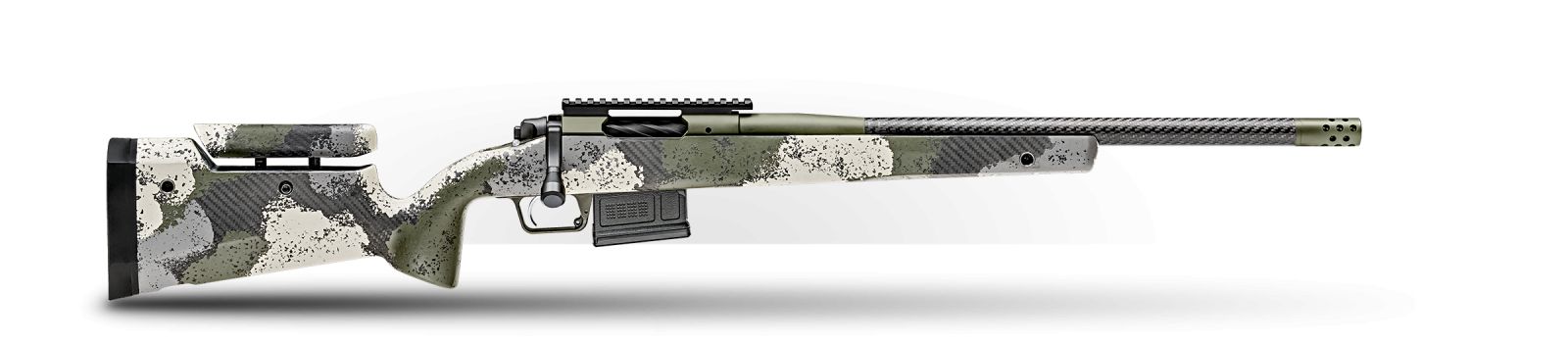 .308 Model 2020 Waypoint Rifle, Adjustable w/ Carbon Fiber Barrel, Evergreen Camo